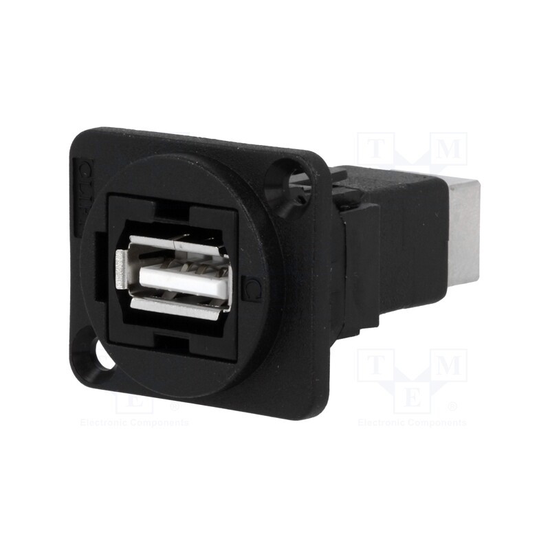 1 pcs x CLIFF - CP30209N - Coupler, USB A socket,USB B socket, FT, USB 2.0, plastic, 19x24mm