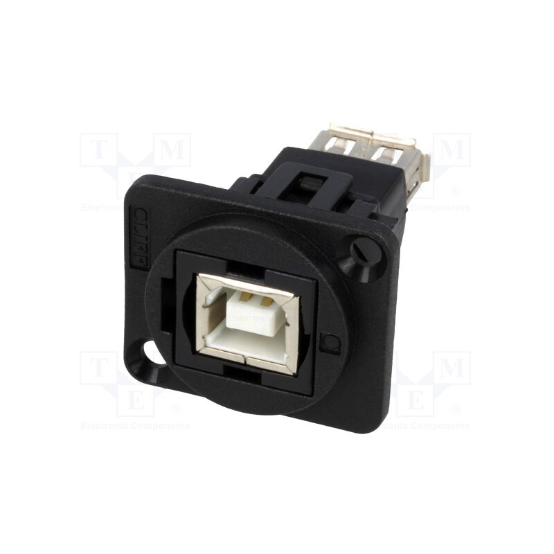 1 pcs x CLIFF - CP30207N - Coupler, USB A socket,USB B socket, FT, USB 2.0, plastic, 19x24mm