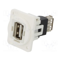 1 pcs x CLIFF - CP30208NXW - Coupler, USB A socket,both sides, FT, USB 2.0, plastic, 19x24mm