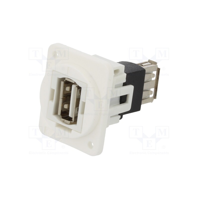 1 pcs x CLIFF - CP30208NXW - Coupler, USB A socket,both sides, FT, USB 2.0, plastic, 19x24mm