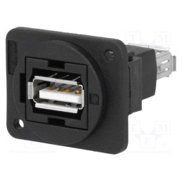1 pcs x CLIFF - CP30208NX - Coupler, USB A socket,both sides, FT, USB 2.0, plastic, 19x24mm