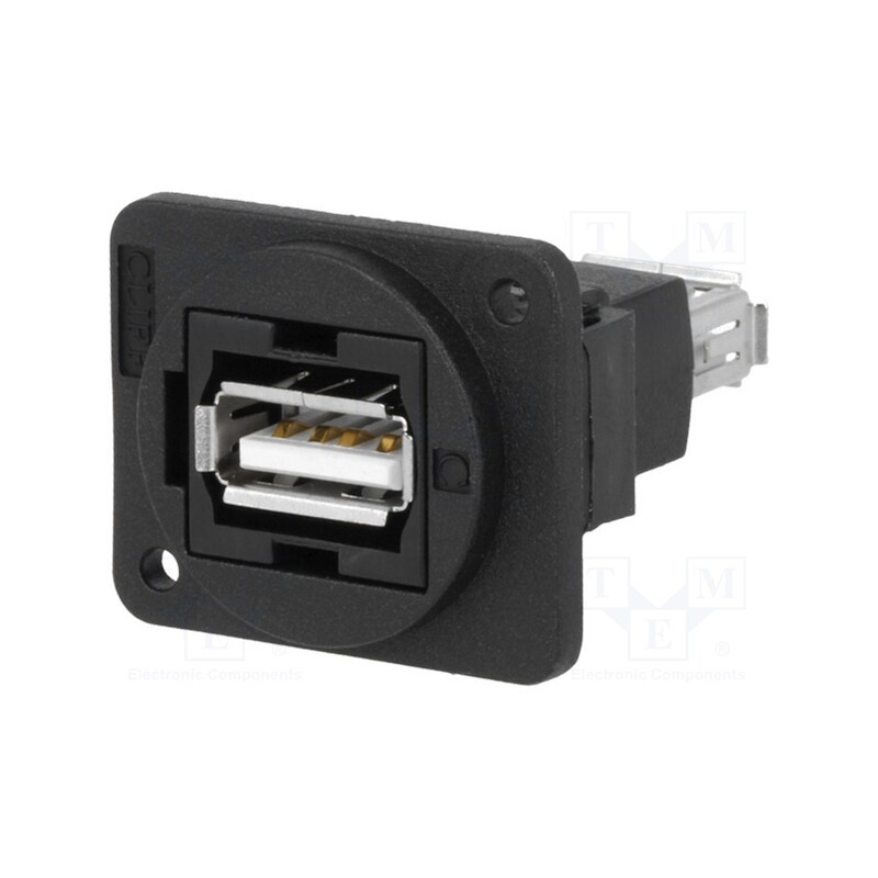1 pcs x CLIFF - CP30208NX - Coupler, USB A socket,both sides, FT, USB 2.0, plastic, 19x24mm