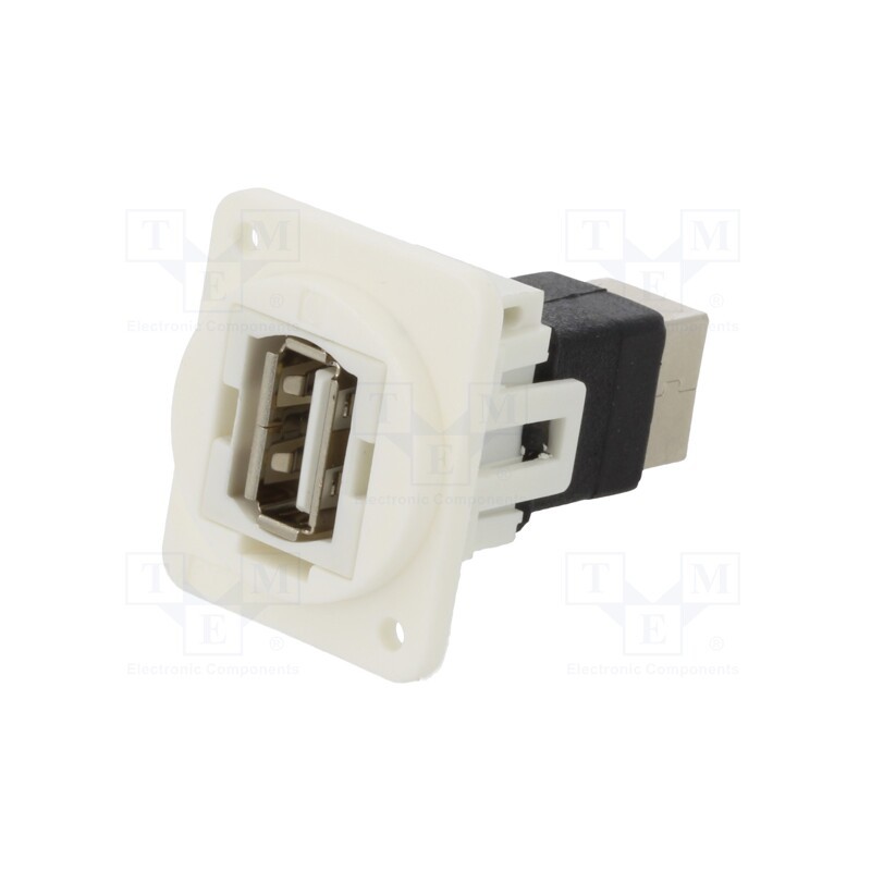 1 pcs x CLIFF - CP30209NXW - Coupler, USB A socket,USB B socket, FT, USB 2.0, plastic, 19x24mm