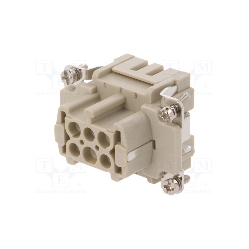 1 pcs x DEGSON ELECTRONICS - DE-006-FS - Connector: HDC, contact insert, female, DE, PIN: 6, 6+PE, size D6B