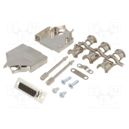 1 pcs x ENCITECH - 6355-0006-12 - D-Sub, PIN: 15, plug, female, straight, soldering, for cable, black