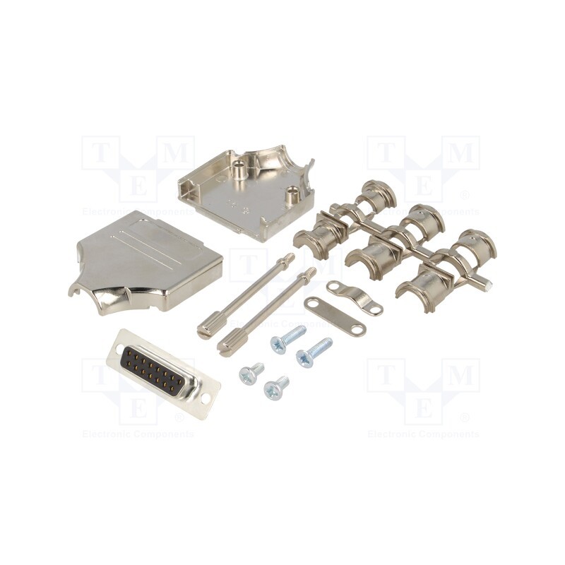 1 pcs x ENCITECH - 6355-0006-12 - D-Sub, PIN: 15, plug, female, straight, soldering, for cable, black