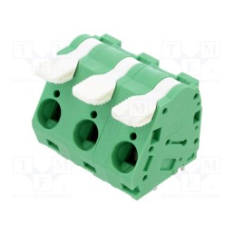 1 pcs x AMPHENOL ANYTEK - NZ03105B0000G - PCB terminal block, 15mm, ways: 3, angled, terminal, on PCBs, green