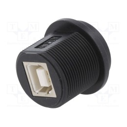 1 pcs x AMPHENOL LTW - UB-20PMFP-SC8001 - Socket, USB B, for panel mounting,screw, THT, straight, USB 2.0