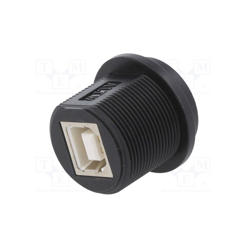 1 pcs x AMPHENOL LTW - UB-20PMFP-SC8001 - Socket, USB B, for panel mounting,screw, THT, straight, USB 2.0