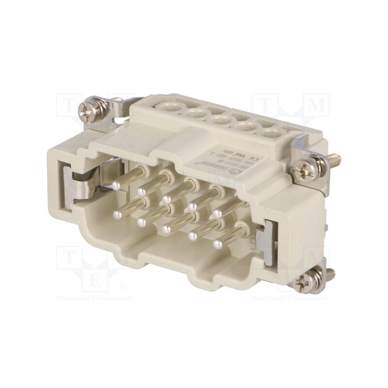 1 pcs x DEGSON ELECTRONICS - DE-010-M - Connector: HDC, contact insert, male, DE, PIN: 10, 10+PE, size D10B