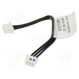 1 pcs x MOLEX - 151340300 - Plug, wire-board, female x2, PicoBlade™, PIN: 3, with leads, cables