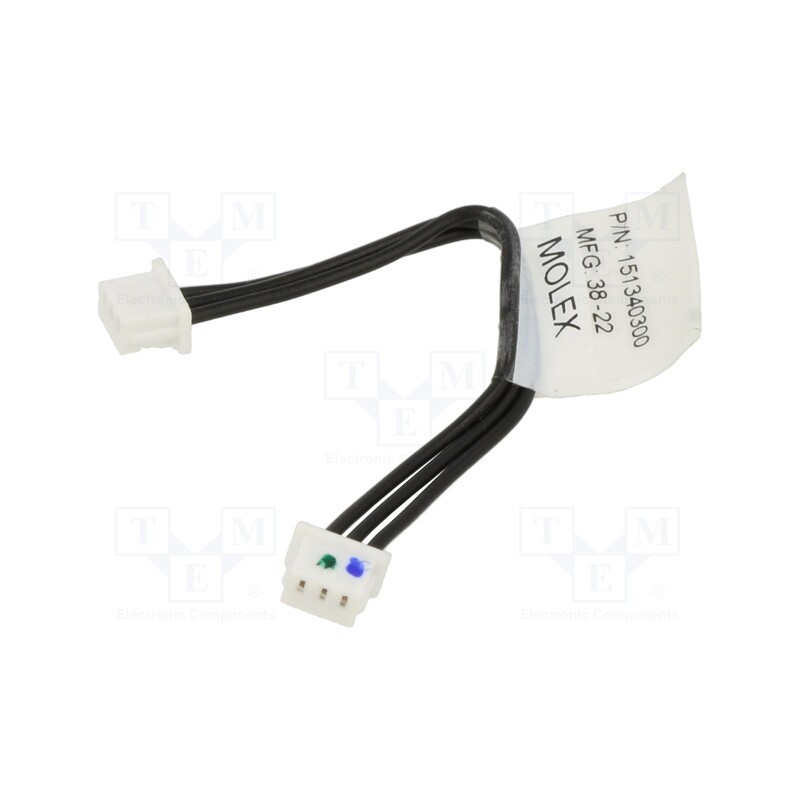 1 pcs x MOLEX - 151340300 - Plug, wire-board, female x2, PicoBlade™, PIN: 3, with leads, cables