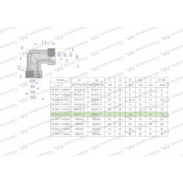 Metric hydraulic elbow bb m26x1 5 18l xw