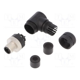 1 pcs x DEGSON ELECTRONICS - PB-M12D-04P-MM-SR7001-00A(H) - Plug, M12, PIN: 4, male, D code-Ethernet, for cable, screw terminal