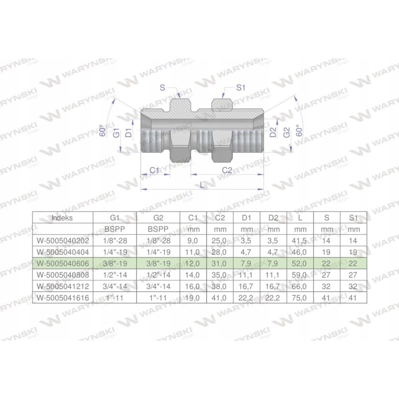 Inch hydraulic connector bb 3 8 bsp xsv 2 pcs