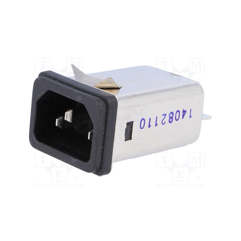 1 pcs x YUNPEN ELECTRONIC - FYO06T1 - Connector: AC supply, socket, male, 6A, 250VAC, IEC 60320, C14 (E)