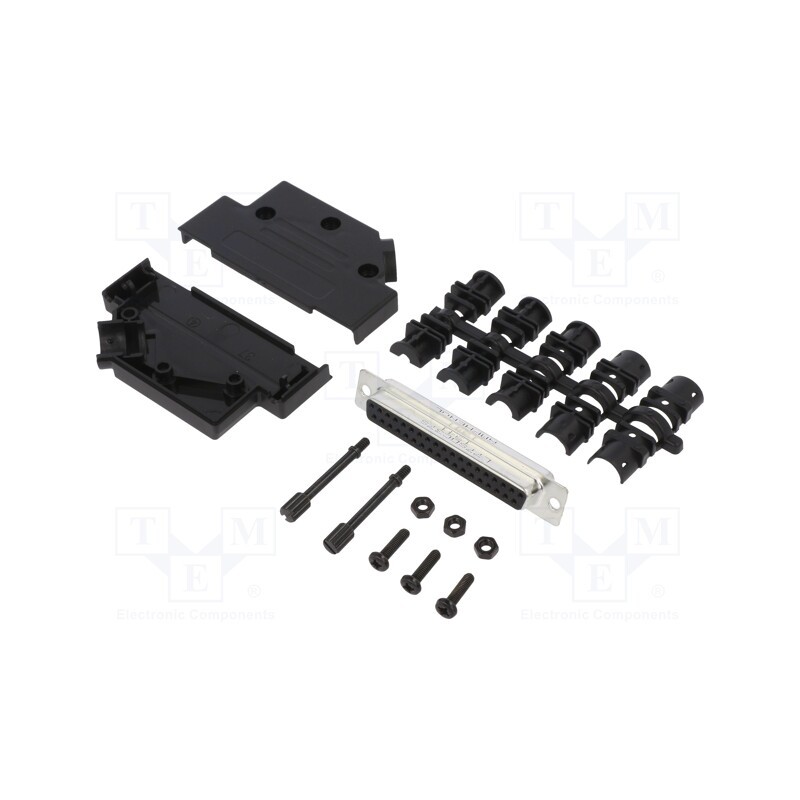 1 pcs x Amphenol Communications Solutions - L17D45PK-P-37+L77SDC37S - D-Sub, PIN: 37, female, angled 45°, soldering, for cable, 