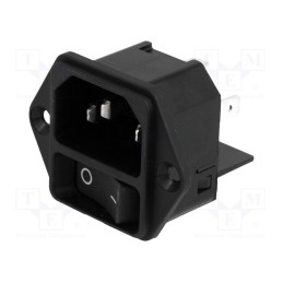 1 pcs x SCHURTER - DC11.0001.003 - Connector: AC supply, socket, male, 15A, 250VAC, IEC 60320, C14 (E)