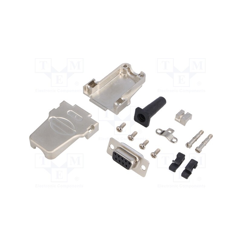 1 pcs x ENCITECH - 6355-0044-11 - D-Sub, PIN: 9, plug, female, soldering, for cable, black