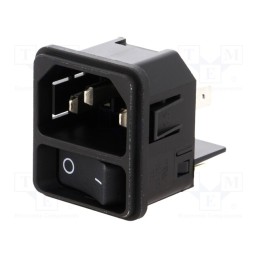 1 pcs x SCHURTER - DC11.0001.203 - Connector: AC supply, socket, male, 15A, 250VAC, IEC 60320, C14 (E)