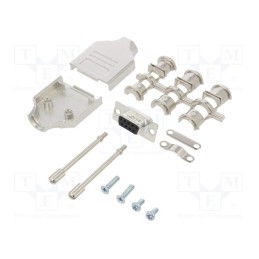 1 pcs x Amphenol Communications Solutions - L17MHDM09+L77SDE09S - D-Sub, PIN: 9, female, straight, soldering, for cable, gold fl