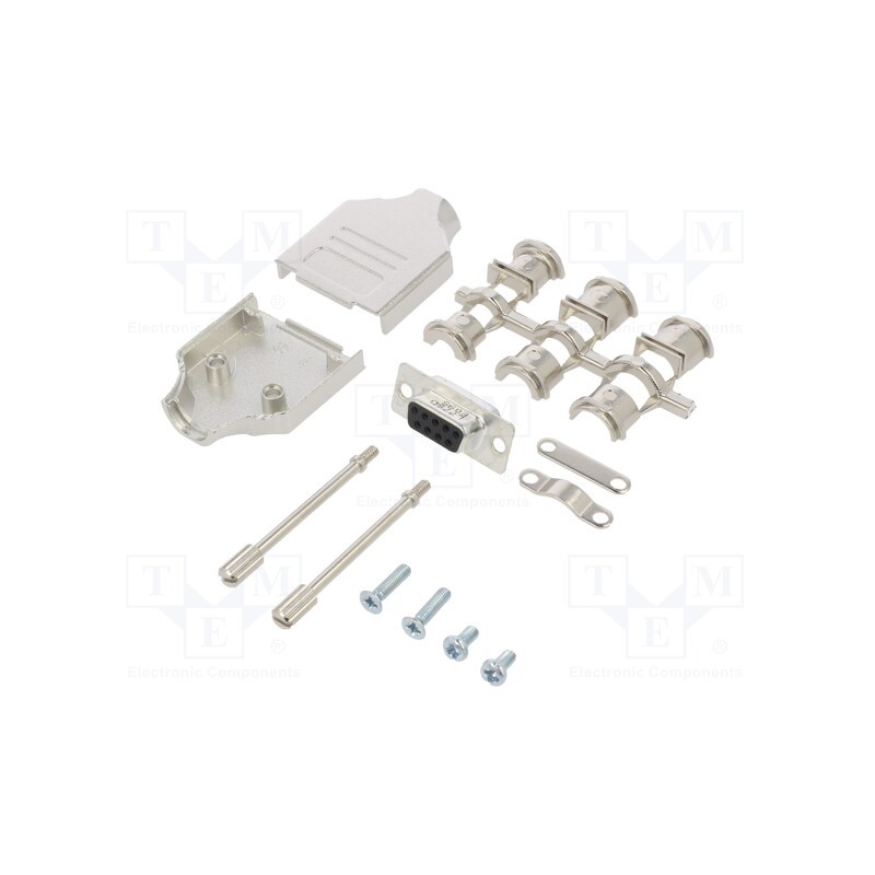 1 pcs x Amphenol Communications Solutions - L17MHDM09+L77SDE09S - D-Sub, PIN: 9, female, straight, soldering, for cable, gold fl