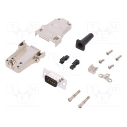 1 pcs x ENCITECH - 6355-0044-01 - D-Sub, PIN: 9, plug, male, soldering, for cable, black