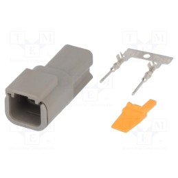 1 pcs x DEUTSCH - S-DTM 04-2 P - Connector: wire-wire, DTM, male, plug, for cable, PIN: 2, crimped