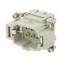 1 pcs x TE Connectivity - HE-006-MC - Connector: HDC, male, HE, PIN: 6, 6+PE, size 3, w/o contacts, 16A