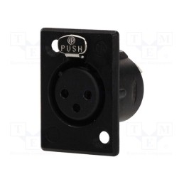 1 pcs x NEUTRIK - NC3FP-B-1 - Socket, XLR, female, PIN: 3, straight, with push button, soldering