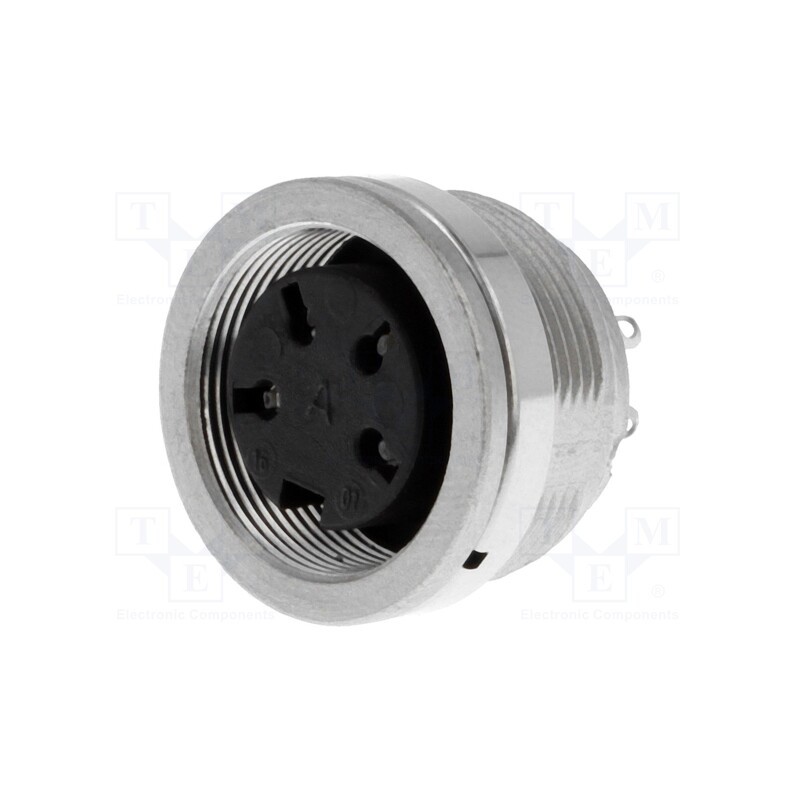 1 pcs x AMPHENOL - C09131N0041002U - Connector: M16, socket, female, soldering, PIN: 4, 5A, 300V, 0.5mm2