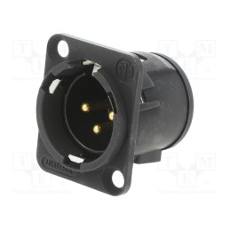 1 pcs x NEUTRIK - NC3MD-V-B - Socket, XLR, male, PIN: 3, straight, THT, black, 6A, 19x24mm