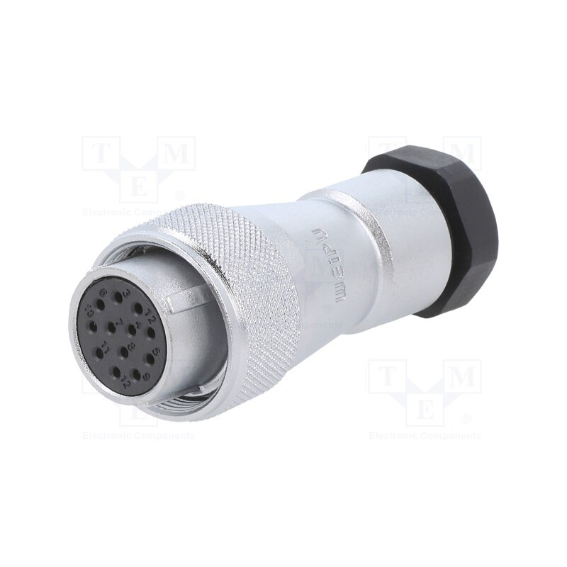 1 pcs x WEIPU - WF20K12TA1 - Plug, WF20, female, PIN: 12, IP65, 5÷12mm, 5A, soldering, for cable