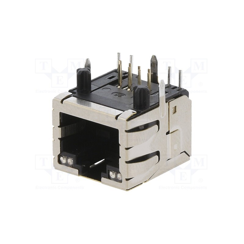 1 pcs x PHOENIX CONTACT - 1099281 - Socket, RJ45, PIN: 8, with LED, gold-plated, Layout: 8p8c, on PCBs