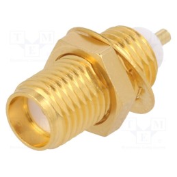 1 pcs x TELEGu00c4RTNER - J01151A0741 - Socket, SMA, female, straight, 50Ω, soldering, PTFE, gold-plated