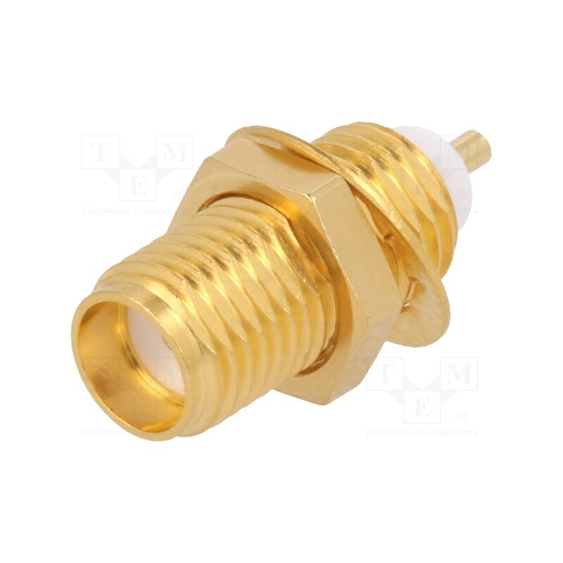 1 pcs x TELEGu00c4RTNER - J01151A0741 - Socket, SMA, female, straight, 50Ω, soldering, PTFE, gold-plated