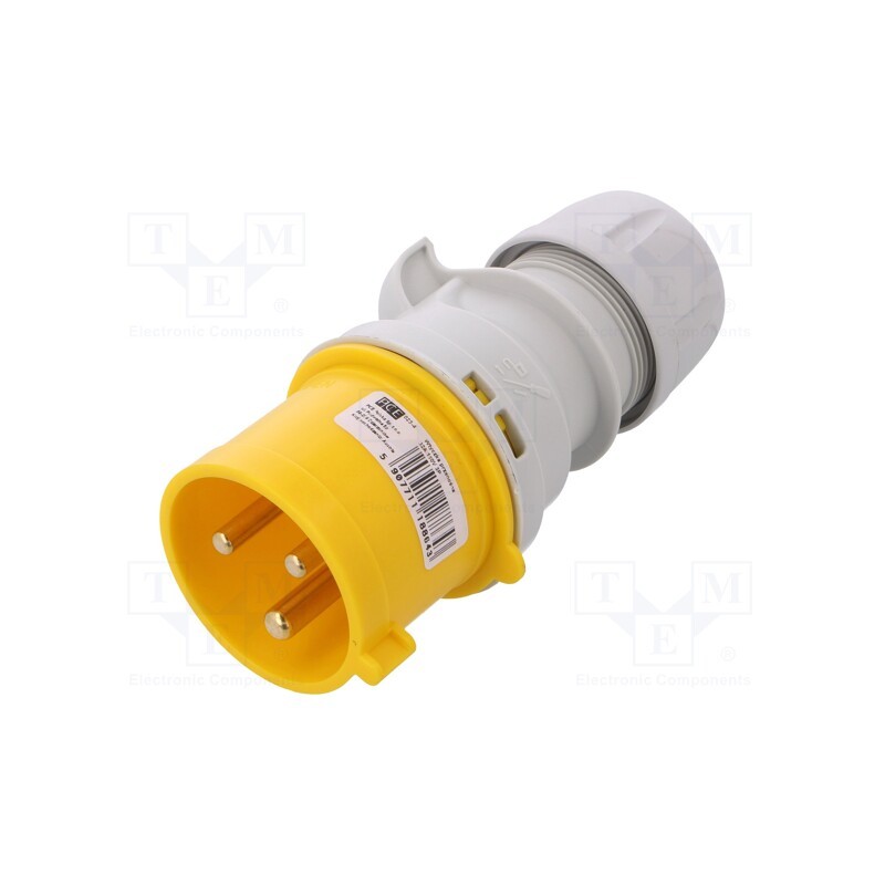 1 pcs x PCE - 023-4 - Connector: AC supply, plug, male, 32A, 110VAC, IEC 60309, IP44