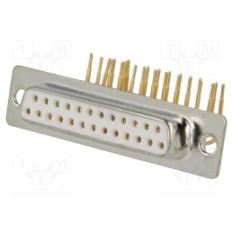 1 pcs x CONNFLY - DS1034-03-25FWN8SS - D-Sub, PIN: 25, socket, female, on PCBs, angled 90°, THT