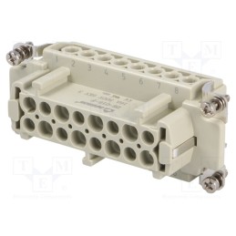 1 pcs x DEGSON ELECTRONICS - DE-016-F - Connector: HDC, contact insert, female, DE, PIN: 16, 16+PE, 16A, 500V