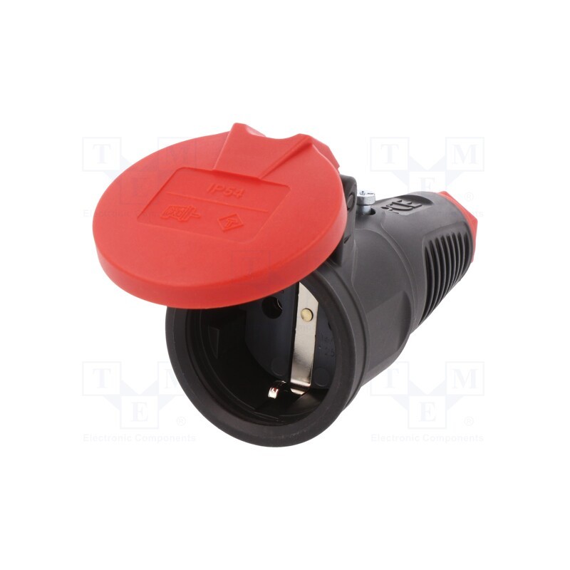 1 pcs x PCE - 2522-SR - Connector: AC supply, female, socket, 2P+PE, 250VAC, 16A, for cable