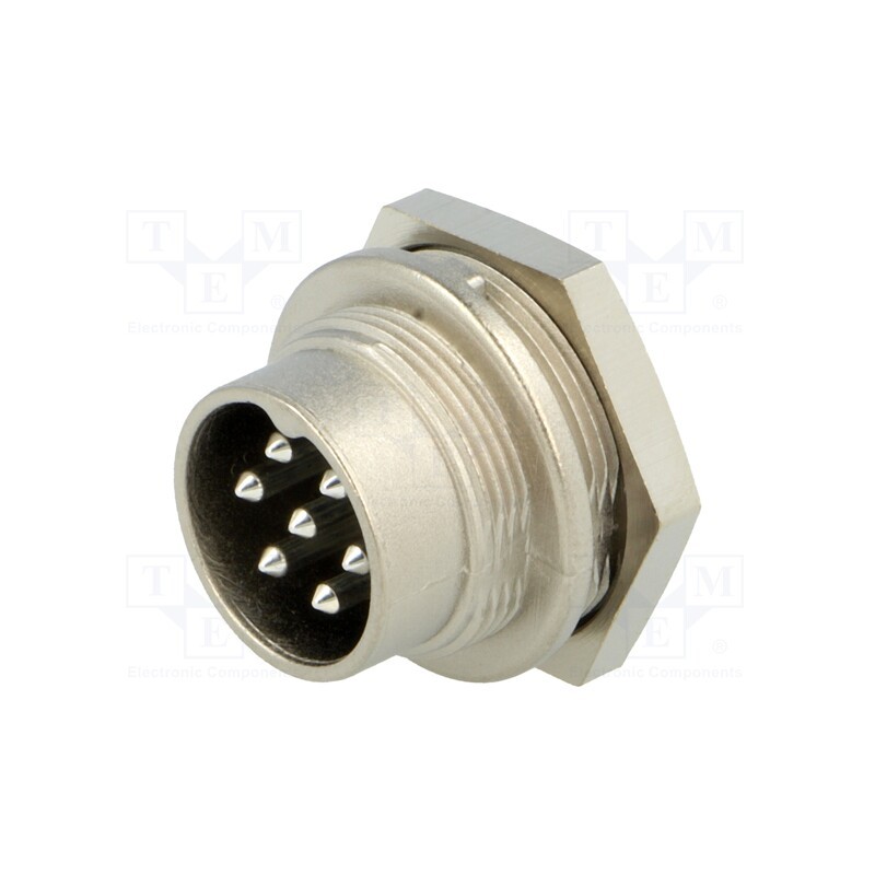 1 pcs x AMPHENOL - T3477009U - Connector: M16, socket, male, soldering, PIN: 7, 5A, 300V, IP40, C091A