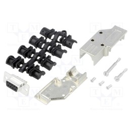 1 pcs x MH CONNECTORS - MHDCMR9-DM9S-K - D-Sub, PIN: 9, plug, female, angled 90°, soldering, for cable