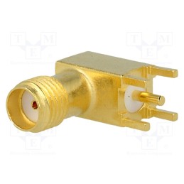 1 pcs x TE Connectivity - 3-1478978-1 - Socket, SMA, female, angled 90°, 50Ω, THT, on PCBs, POM, gold-plated