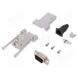 1 pcs x ENCITECH - 6355-0041-01 - D-Sub, PIN: 15, plug, male, soldering, for cable, black