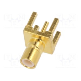 1 pcs x AMPHENOL RF - 903-499J-51P2 - Socket, SMB, male, straight, 50Ω, THT, for cable, PTFE, gold-plated