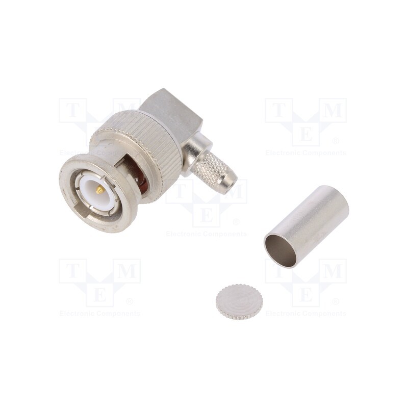 1 pcs x TELEGu00c4RTNER - J01000A1258 - Plug, BNC, male, angled 90°, 50Ω, RG223,RG400, soldering,crimped