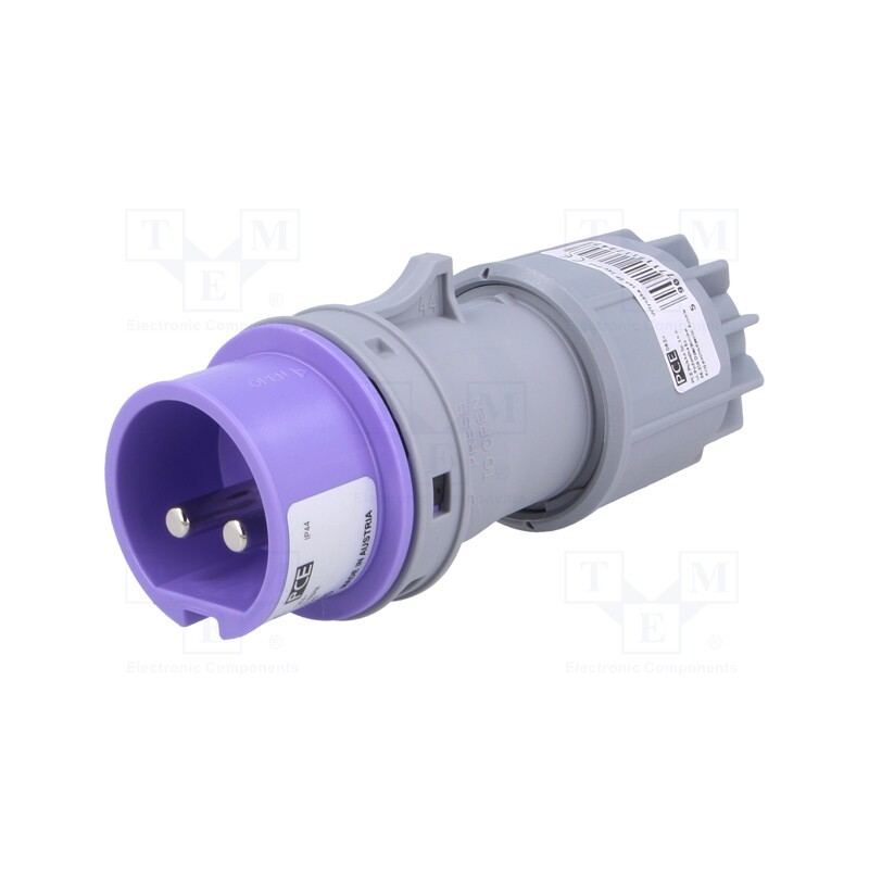1 pcs x PCE - 062V - Connector: AC supply, plug, male, 16A, 24VAC, IEC 60309, IP44, PIN: 2