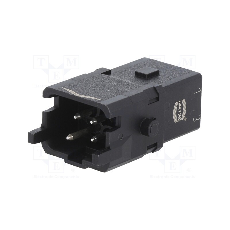 1 pcs x HARTING - 9100032606 - Connector: HDC, contact insert, male, Han® 1A, PIN: 4, 3P+PE