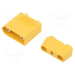 1 pcs x AMASS - AS120-M - Plug, DC supply, AS120, male, PIN: 6, for cable, soldering, yellow