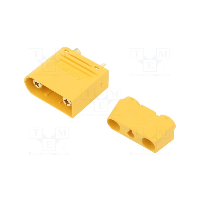1 pcs x AMASS - AS120-M - Plug, DC supply, AS120, male, PIN: 6, for cable, soldering, yellow